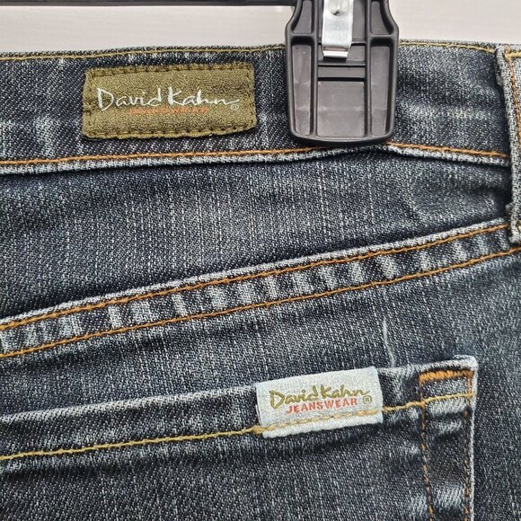 David Kahn Jeanswear Women's Lauren Dark Wash Distressed Denim Straight Leg 12 - Picture 6 of 8